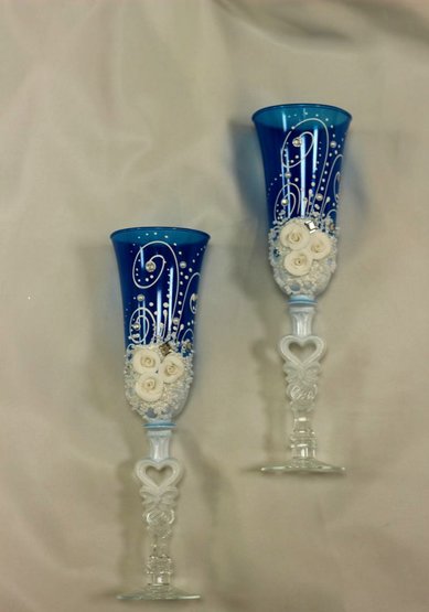 Бокалы свадебные К79376 - Салон свадебной и вечерней моды Королева